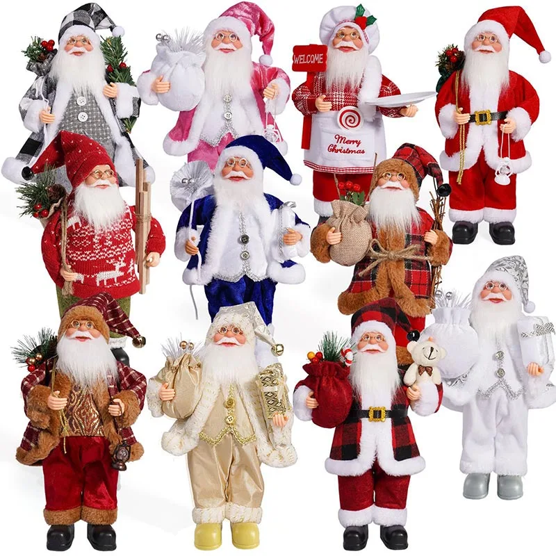 Figuras de Papá Noel de pie de lujo